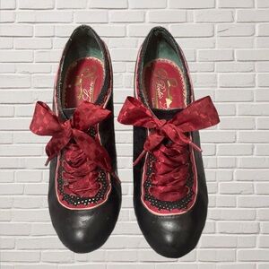 Poetic License London Lace-up Oxford Pumps Eclectic Retro Pin Up Whimsy Heels